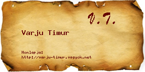 Varju Timur névjegykártya